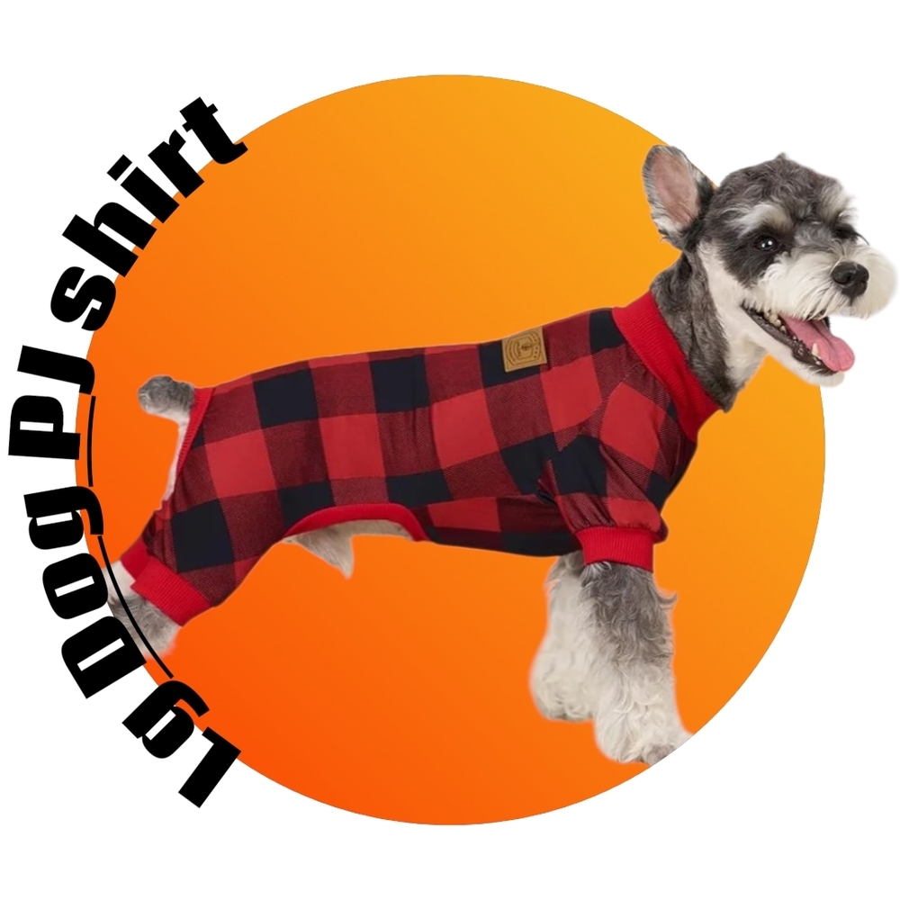 Red Plaid Dog Pajama M to Lg Size